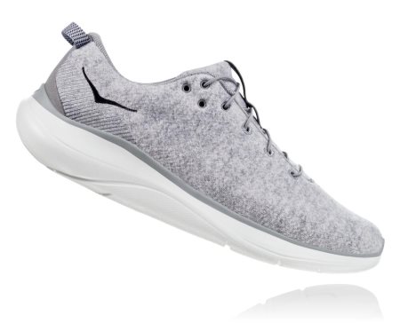 Hoka One One Hupana Flow Wool Moški Usposabljanje Čevlji Siva SI-713495X